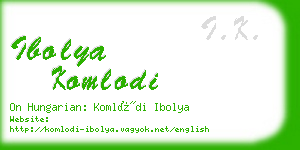 ibolya komlodi business card